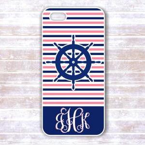Iphone - Iphone 4/4s - Monogram Nautical Stripes..