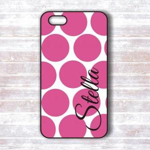 Iphone 4/ 4s Case - Unique Pink Polka Dot..