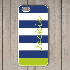 Monogrammed Striped Iphone 4/4s Case -..