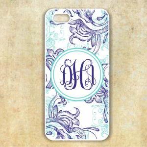 Monogrammed Damask Iphone 4/4s Case - Personalized..