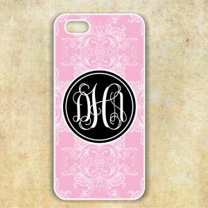 Monogrammed Damask Iphone 4/4s Case - Personalized..