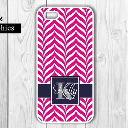 Personalized Pink And Navyl Iphone 5 Case - Iphone..