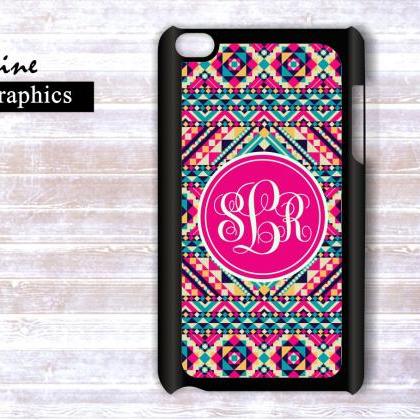 Personalized Ipod Touch Case- Monogrammed Aztec..