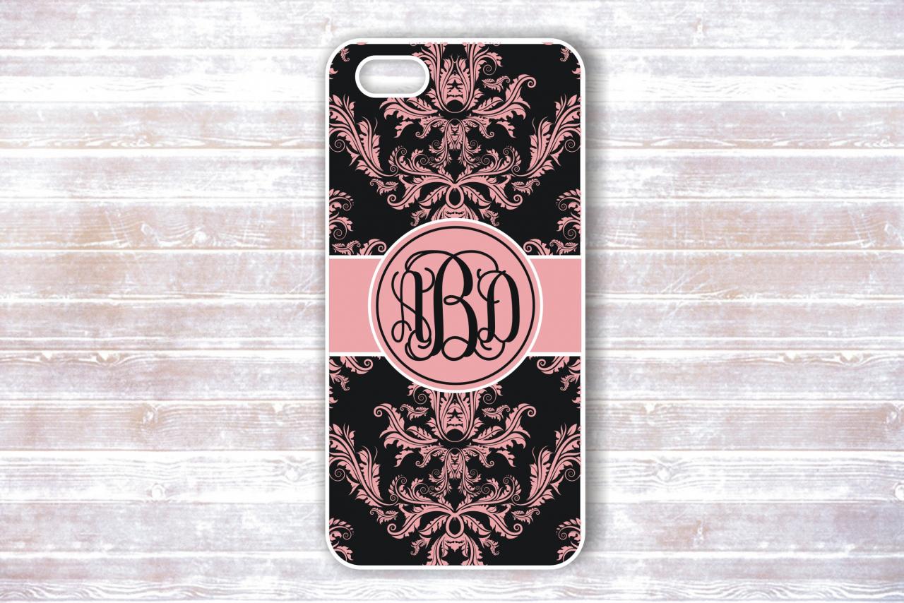 Monogrammed damask Iphone 5 case - Personalized Hard Cases for iphones