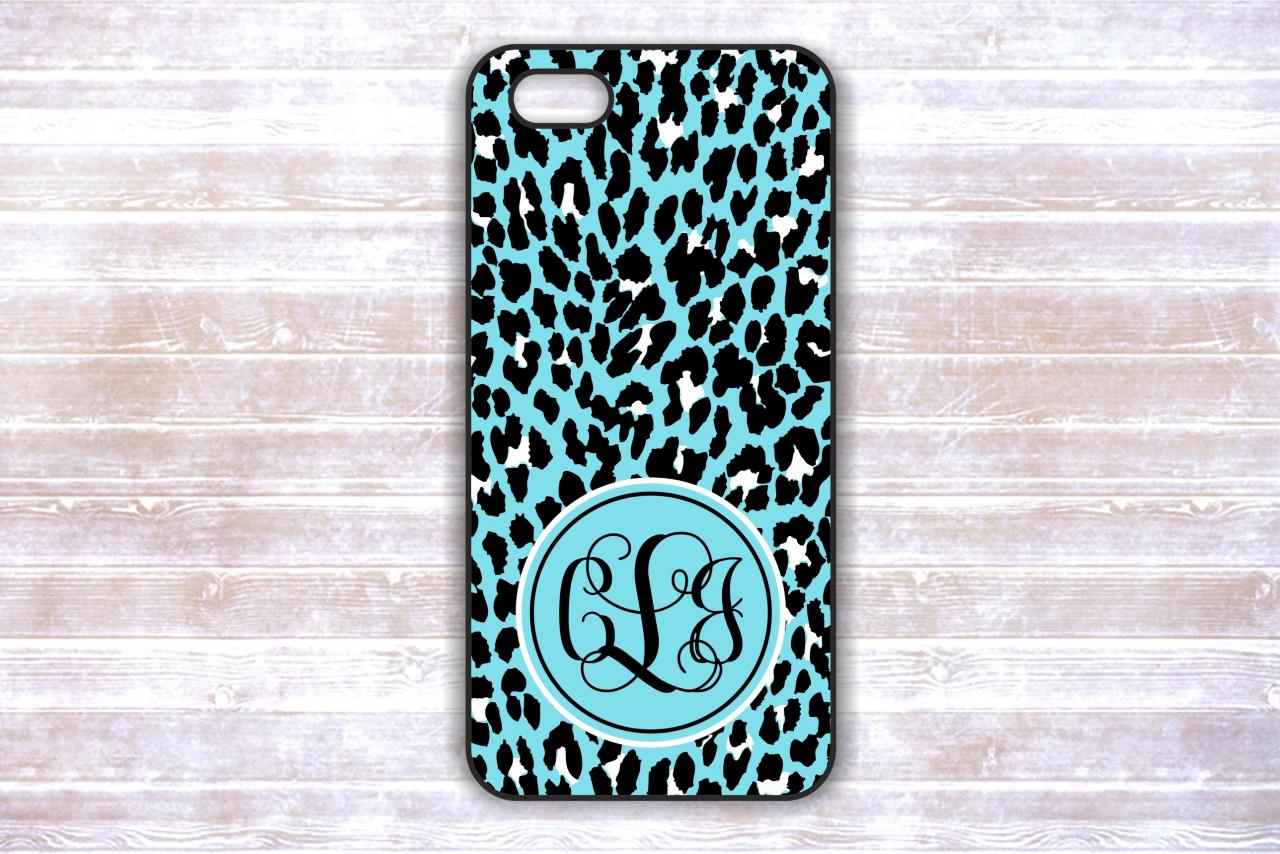 Monogrammed Leopard Print 4/4s Case - Personalized Hard Cases For Iphones