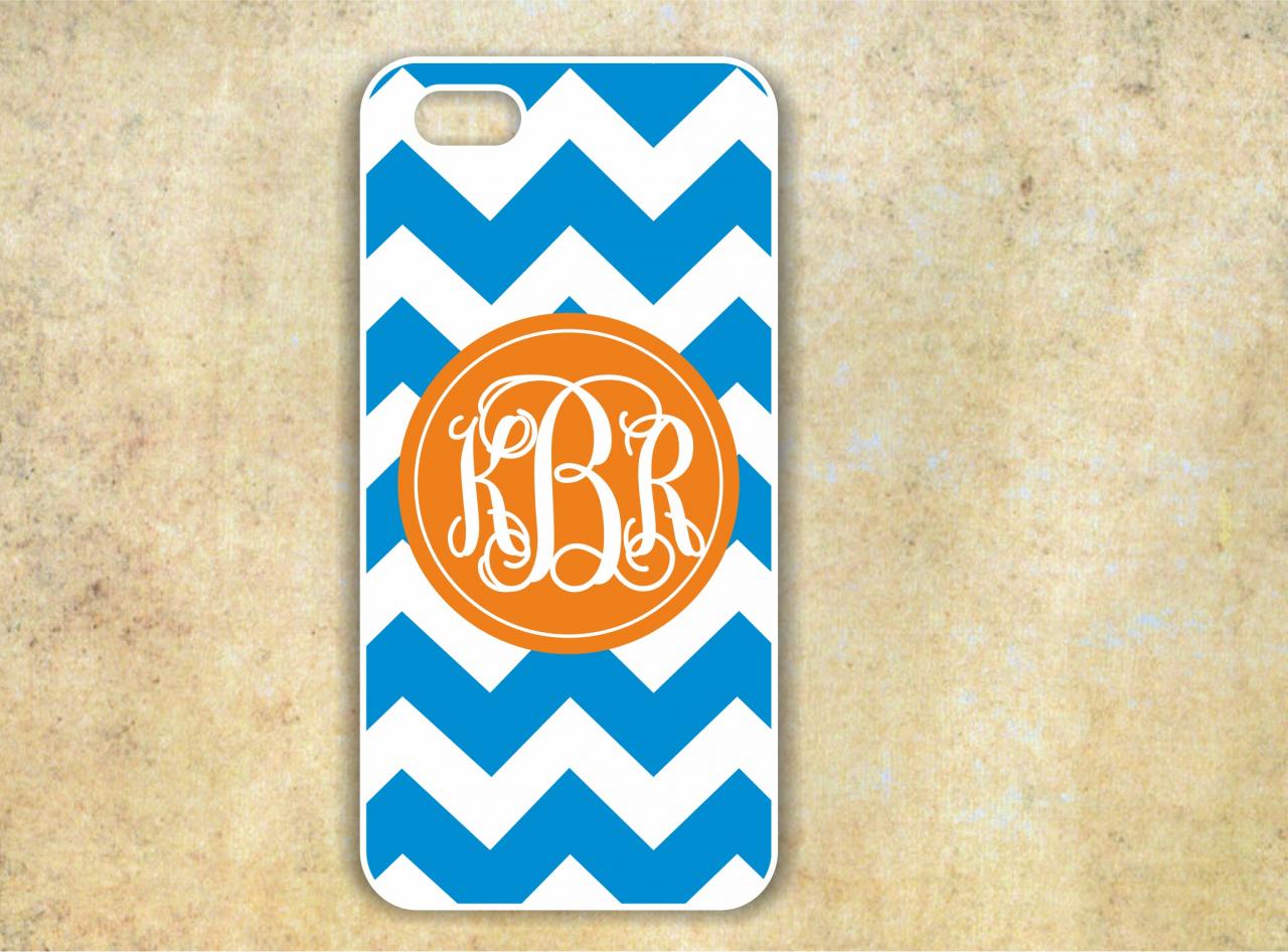 Monogrammed chevron Iphone 5 case - Personalized Hard Cases for Phones