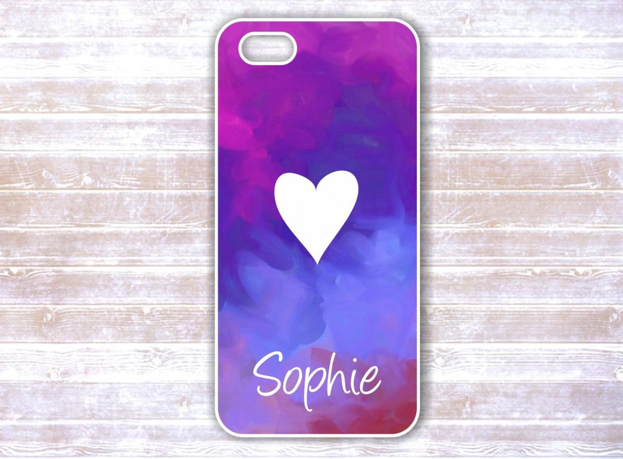 Personalized Iphone 5 Case - Monogrammed Heart iphone 4 Case - Custom iPhone Case
